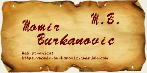 Momir Burkanović vizit kartica